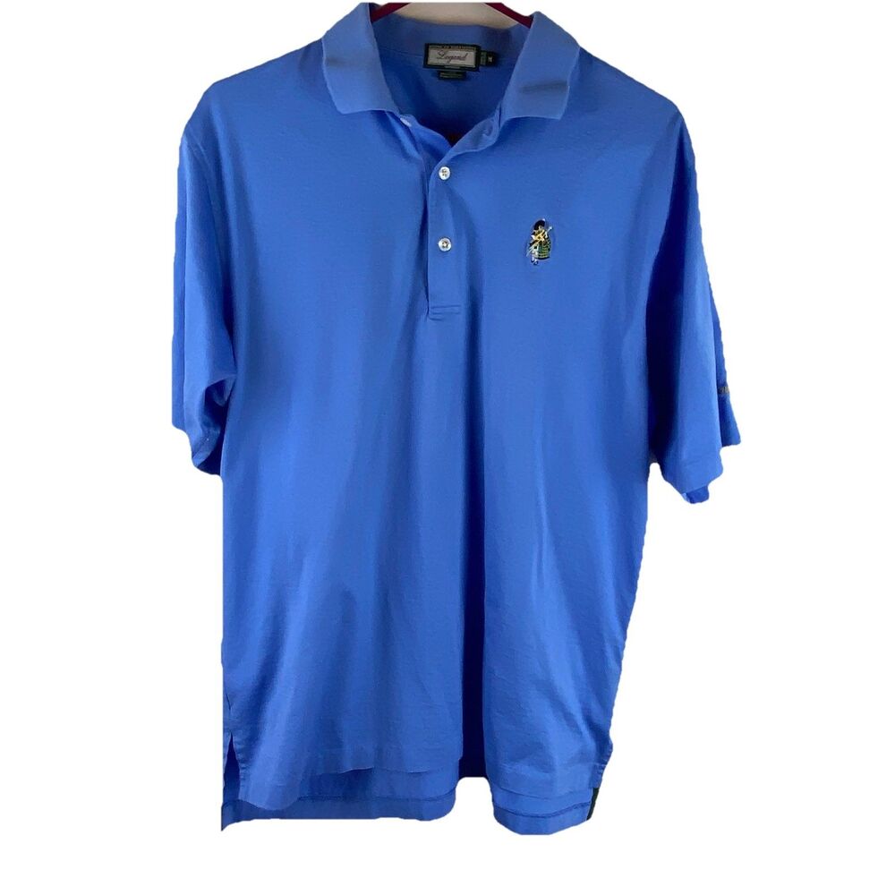 Vintage House Of Carrington Legend Mens  Blue Pima Cotton Polo Shirt Size Medium